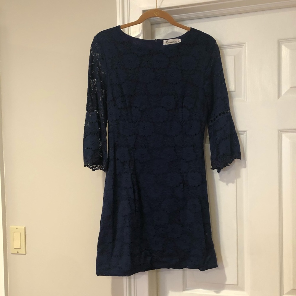 Navy Blue Lace Dress